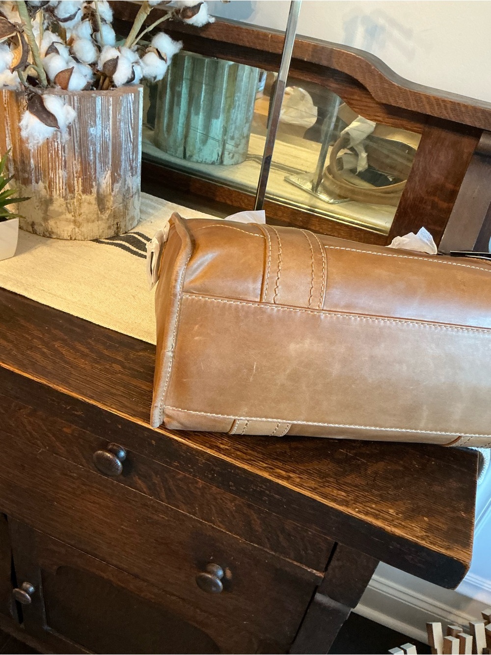 Frye Tan Leather Satchel - Picture 8 of 12